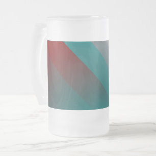 Taza De Cristal Esmerilado rayas de color burgundy verde gris