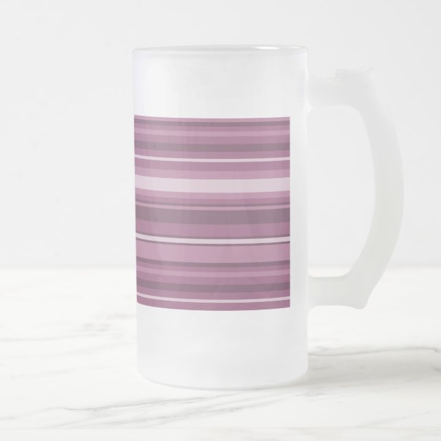 Taza De Cristal Esmerilado Rayas malvas (Derecha)