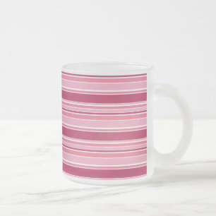 Taza De Cristal Esmerilado Rayas rosas