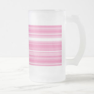 Taza De Cristal Esmerilado Rayas rosas