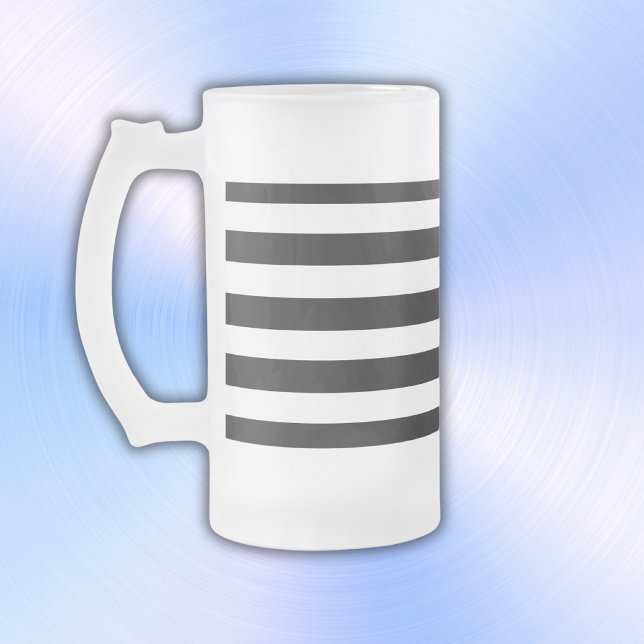 Taza De Cristal Esmerilado Rayas simples en blanco y negro | (Subido por el creador)