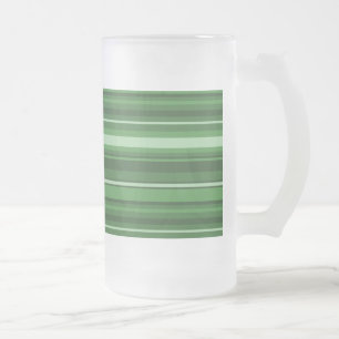 Taza De Cristal Esmerilado Rayas verdes