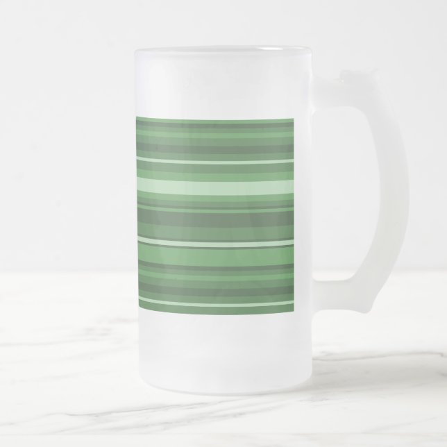Taza De Cristal Esmerilado Rayas verdes (Derecha)