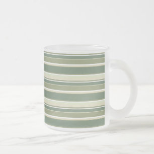 Taza De Cristal Esmerilado Rayas verdes de oliva