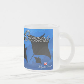 Taza De Cristal Esmerilado Rayo de Manta - ahorre nuestros océanos