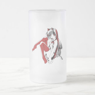 Taza De Cristal Esmerilado RBP, Neko la chica gato anime sexy furry