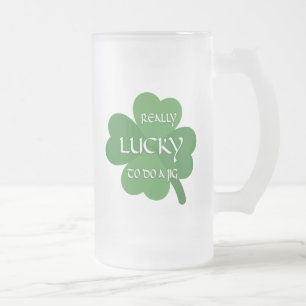 Taza De Cristal Esmerilado Realmente afortunado de hacer una broma