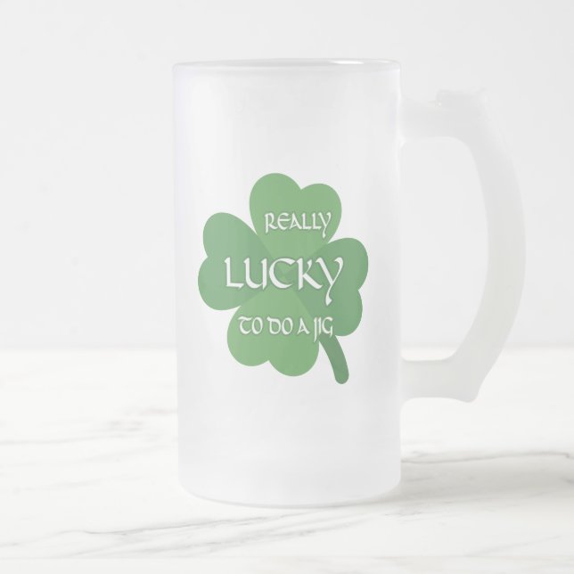 Taza De Cristal Esmerilado Realmente afortunado de hacer una broma (Derecha)