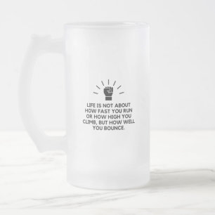 Taza De Cristal Esmerilado Rebota la vida