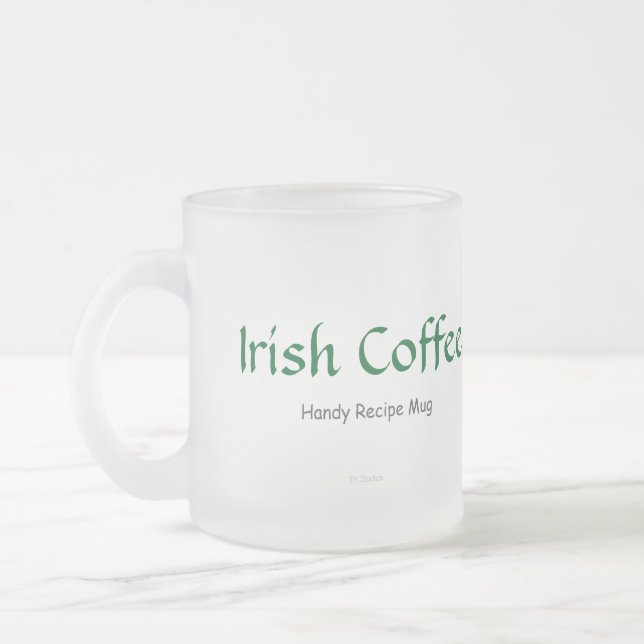Taza De Cristal Esmerilado Receta de café irlandesa Mug (Izquierda)