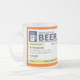 Taza De Cristal Esmerilado Receta divertida de cerveza Mug