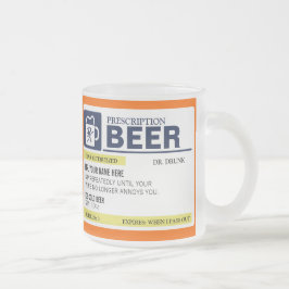Taza De Cristal Esmerilado Receta divertida de cerveza Mug