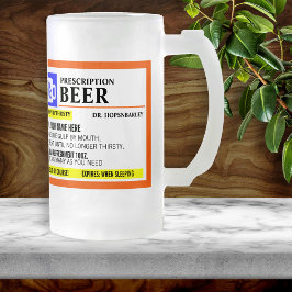 Taza De Cristal Esmerilado Receta divertida de cerveza Mug