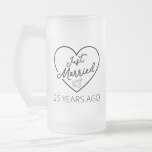 Taza De Cristal Esmerilado Recién casado hace 25 años III