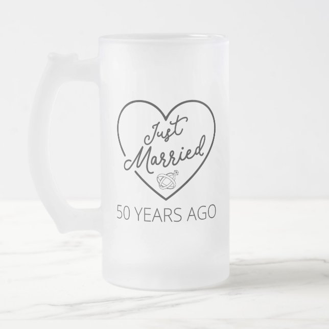 Taza De Cristal Esmerilado Recién casado hace 50 años III (Izquierda)
