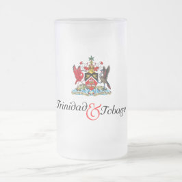 Taza De Cristal Esmerilado Recuerdo de Trinidad y Tobago
