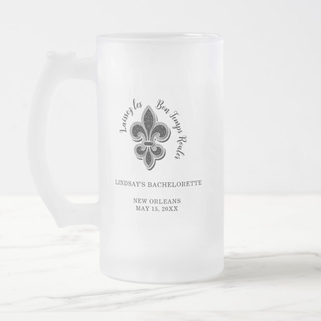 Taza De Cristal Esmerilado Recuerdos de Despedida de Soltera en Blanco y Negr (Izquierda)