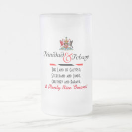 Taza De Cristal Esmerilado Recuerdos de Trinidad y Tobago