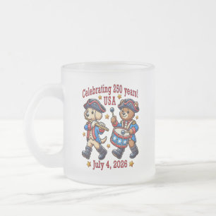 Taza De Cristal Esmerilado Recuerdos del 250º aniversario de EE.UU. - Patriót
