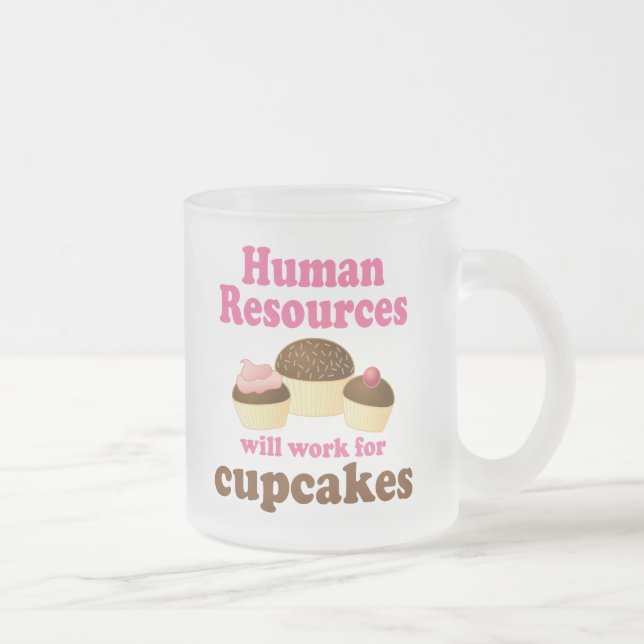 Taza De Cristal Esmerilado Recursos humanos divertidos (Derecha)