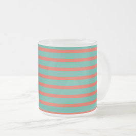 Taza De Cristal Esmerilado red & green stripes – rot-grün gestreift