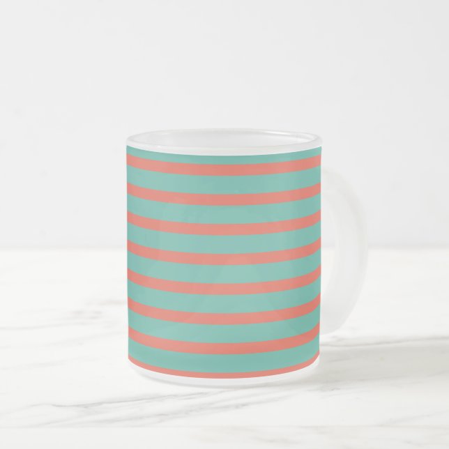 Taza De Cristal Esmerilado red & green stripes – rot-grün gestreift (Anverso derecho)