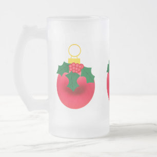 Taza De Cristal Esmerilado Red Ornament Mug