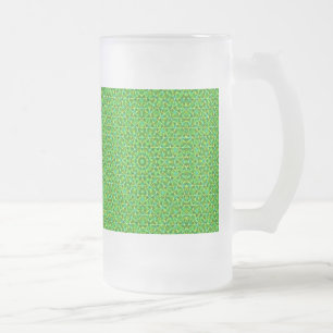 Taza De Cristal Esmerilado Red verde caleidoscopio/Caleidoscopio verde neto