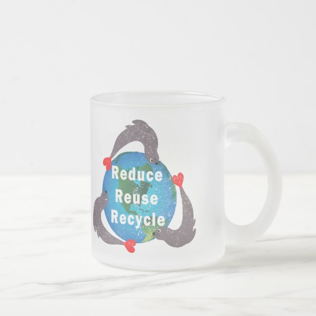 Taza De Cristal Esmerilado Reducir el reciclaje de reutilización (Derecha)
