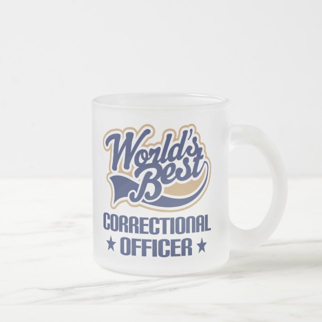 Taza De Cristal Esmerilado Regalo correccional del oficial (Derecha)