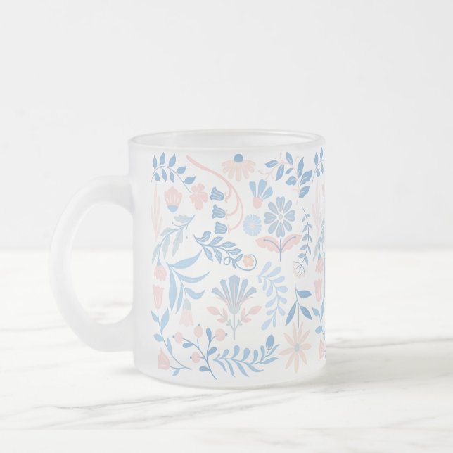 Taza De Cristal Esmerilado Regalo de bonito para su azul rosado (Izquierda)
