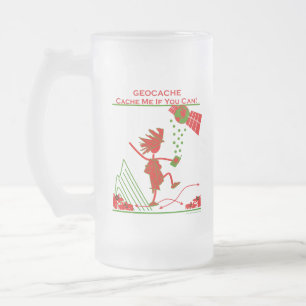 Taza De Cristal Esmerilado ¡Regalo de Geocache - deposíteme si usted puede!