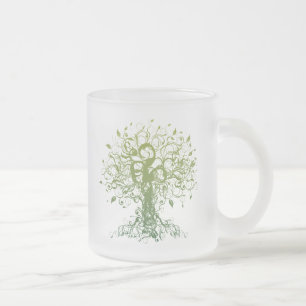 Taza De Cristal Esmerilado Regalo de la yoga del alcohol