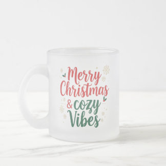 Taza De Cristal Esmerilado Regalo de Navidad de Vidrio Deslustrado, Cita Navi