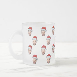Taza De Cristal Esmerilado Regalo de Navidades de personalizado Face Photo Sa