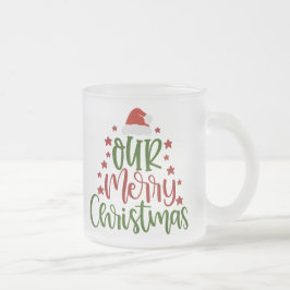 Taza De Cristal Esmerilado Regalo de Navidades de Santa Claus