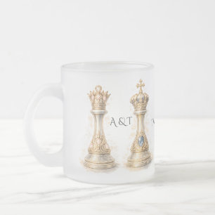Taza De Cristal Esmerilado Regalo de rey y reina del 40 aniversario Elegante
