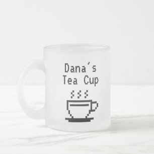 Taza De Cristal Esmerilado Regalo de vaso de té con nombre personalizado
