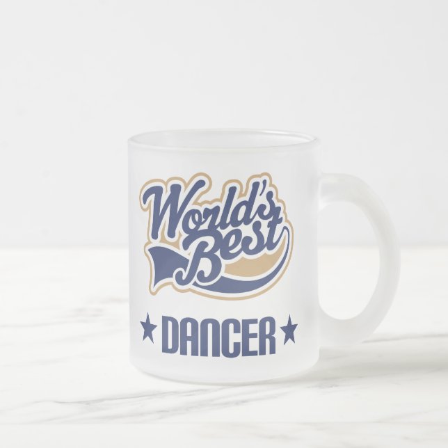 Taza De Cristal Esmerilado Regalo del bailarín (mundos mejores) (Derecha)