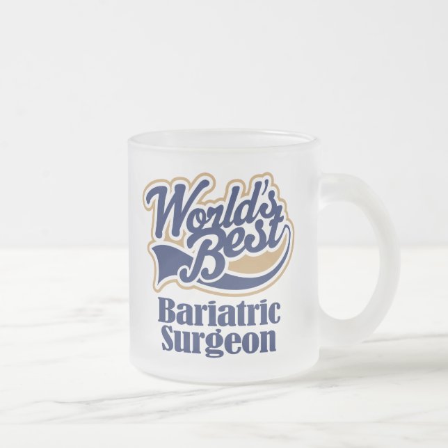 Taza De Cristal Esmerilado Regalo del cirujano de Bariatric (Derecha)