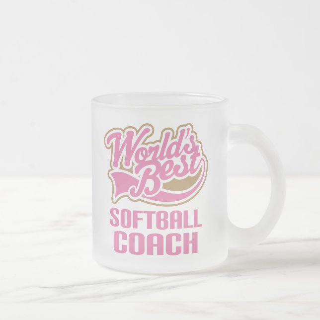 Taza De Cristal Esmerilado Regalo del coche del softball (Derecha)