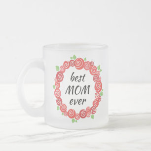 Taza De Cristal Esmerilado Regalo del día de la madre, la mejor mamá jamás ro