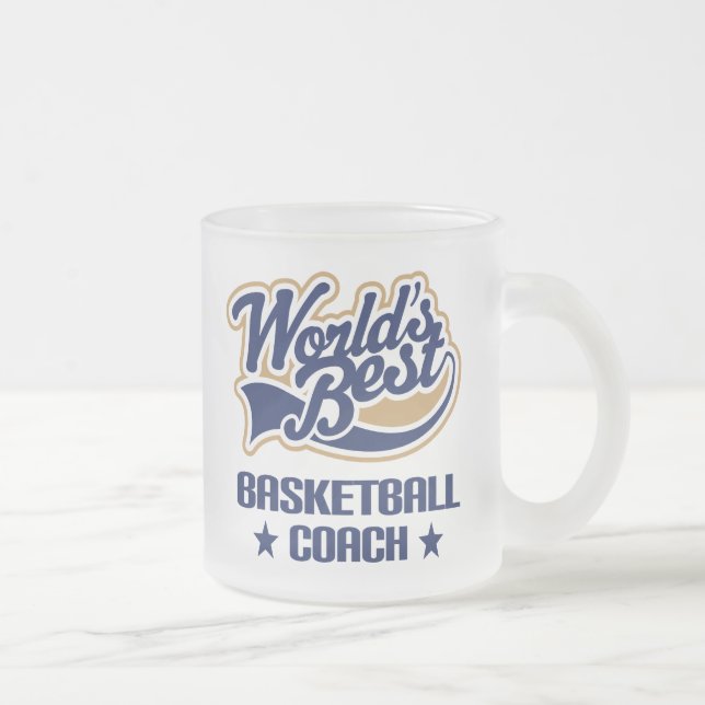 Taza De Cristal Esmerilado Regalo del entrenador de béisbol (mundos mejores) (Derecha)