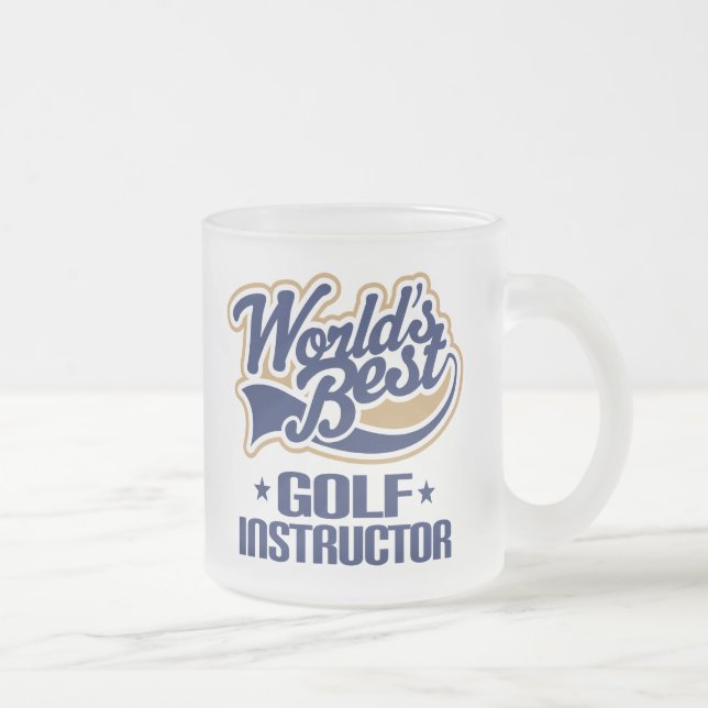 Taza De Cristal Esmerilado Regalo del instructor del golf (Derecha)