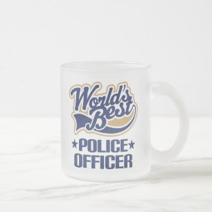 Taza De Cristal Esmerilado Regalo del oficial de policía