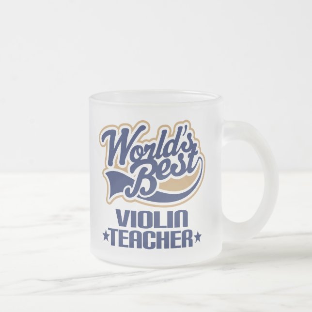 Taza De Cristal Esmerilado Regalo del profesor del violín (Derecha)
