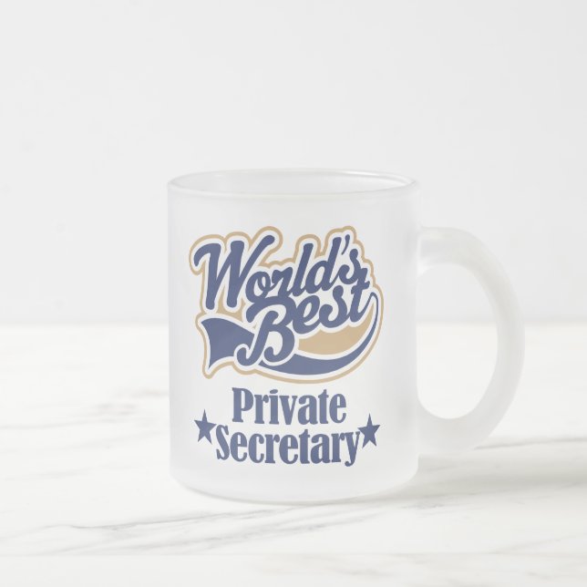 Taza De Cristal Esmerilado Regalo del secretario privado para (mundos (Derecha)