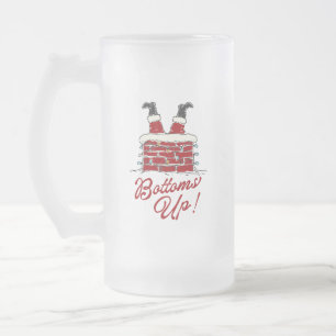 Taza De Cristal Esmerilado Regalo divertido de fiesta navideña de '¡Salud!'