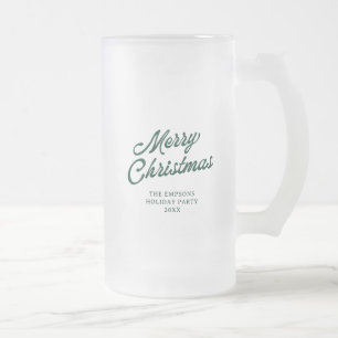 Taza De Cristal Esmerilado Regalo divertido de fiesta navideña de 'Santa con 