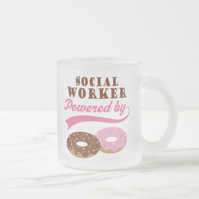 Taza De Cristal Esmerilado Regalo divertido del asistente social (Derecha)